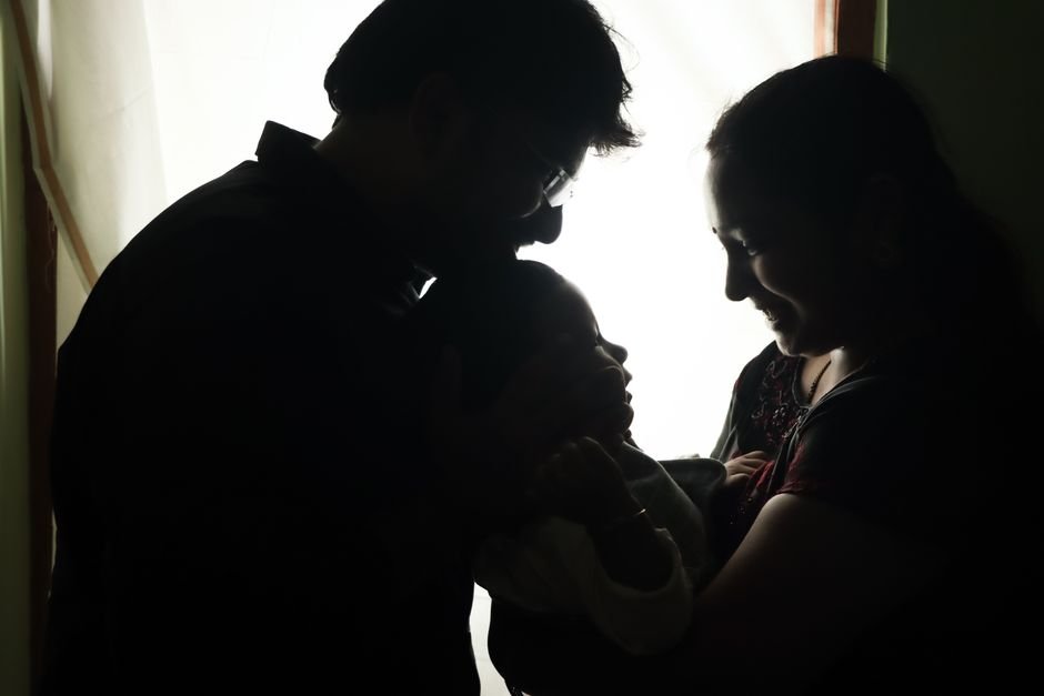 postpartum depression treatment: Parent and newborn window light