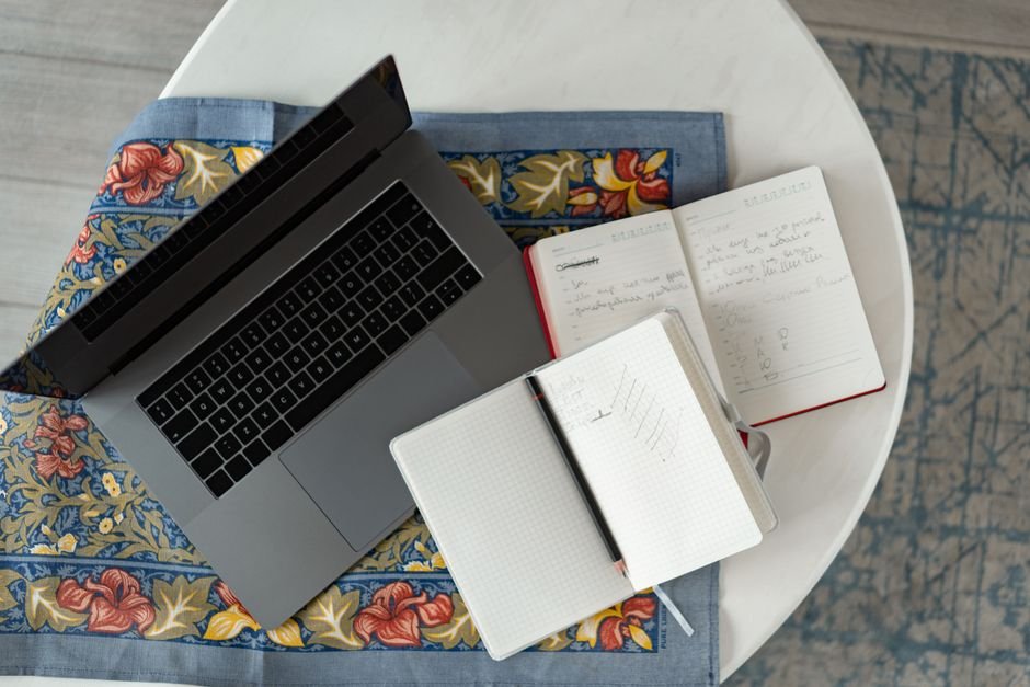 mental health insurance coverage: Laptop and notebook desk planning